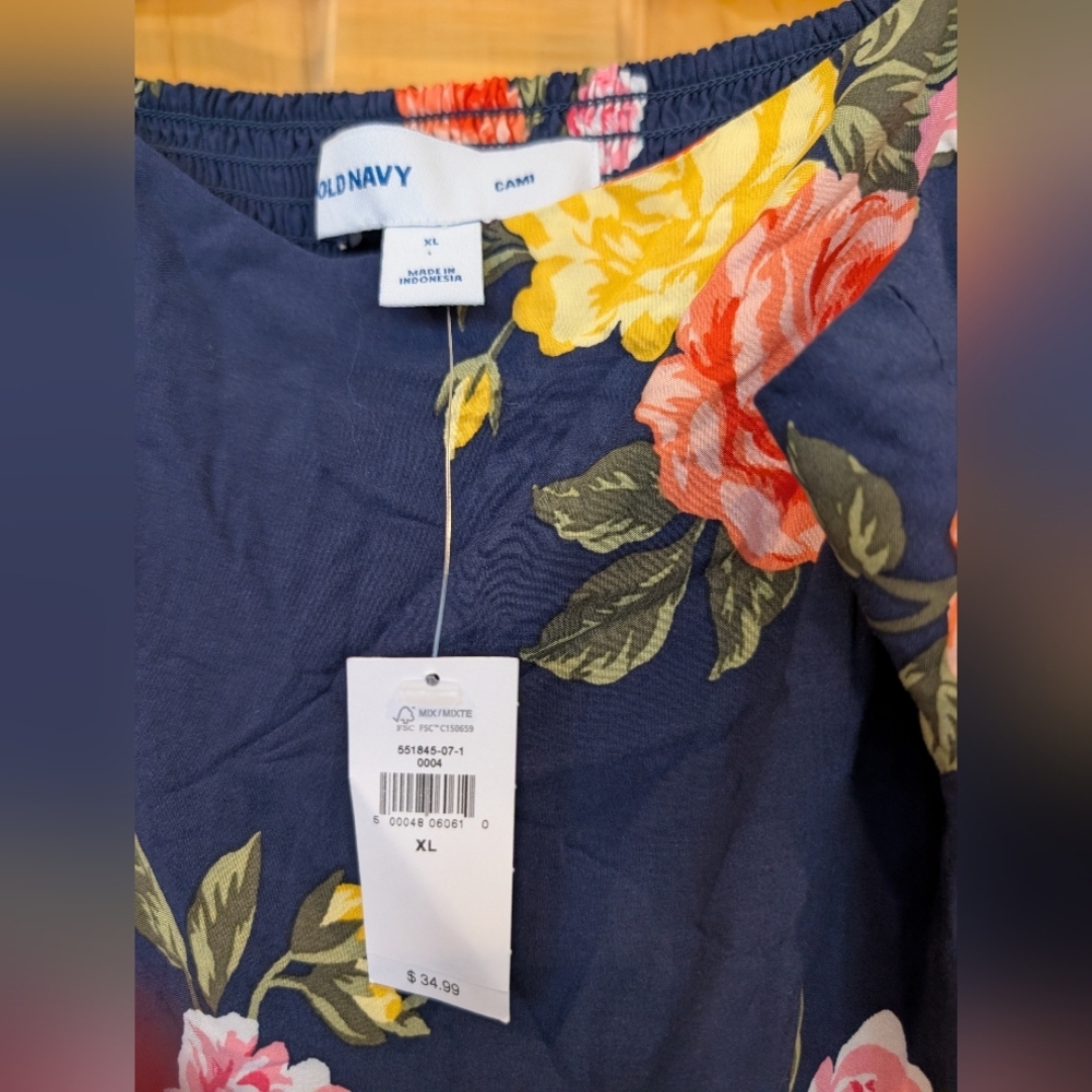 Old Navy Navy Floral Mini Dress - Picture 5 of 10